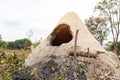 A charcoal kiln, a traditinal way to make charcoal Royalty Free Stock Photo