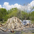 Charcoal pile Royalty Free Stock Photo