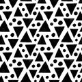 Black charcoal triangles and dots seamless pattern Royalty Free Stock Photo