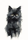 Charcoal Whiskers: A Dynamic Portrait of a Soft-Faced Black Kitt