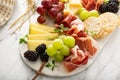 Charcuterie board with cheese and meat