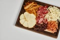 charcuterie board with gourmet cheese selection