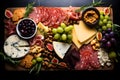 Charcuterie board loaded with a mix of delectable treats