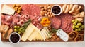 Charcuterie Top View White Background