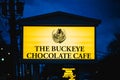 Chardon, Ohio, USA - 2-21-22: A sign for The Buckeye Chocolate Cafe, a local chocolate/confection shop