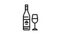 chardonnay white wine line icon animation