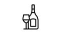 chardonnay white wine line icon animation