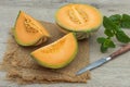 Charentais melon cut Royalty Free Stock Photo