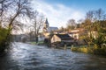 Charente River in flood in Verteuil-sur-Charente, France