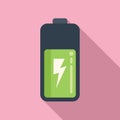 Charge battery low icon flat vector. Energy indicator