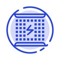 Charge, Charging, Electricity, Electromagnetic, Energy Blue Dotted Line Line Icon