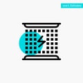 Charge, Charging, Electricity, Electromagnetic, Energy turquoise highlight circle point Vector icon