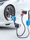 Charge electric vehicle connect to power supply to charging the battery technology
