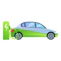 Charge hybrid car icon, cartoon style