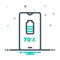 Mix icon for Charge, battery and indicator Royalty Free Stock Photo