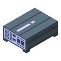 Charge inverter icon isometric vector. Power source battery
