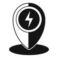 Charge station location icon, simple style Royalty Free Stock Photo