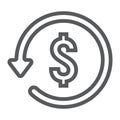 Chargeback line icon, e commerce