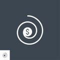 Chargeback related vector glyph icon. Royalty Free Stock Photo