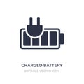 charged battery icon on white background. Simple element illustration from Tools and utensils concept Royalty Free Stock Photo