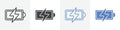 charged icon vector set use for web