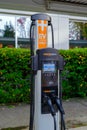 A ChargePoint EV charging station in Issaquah, Washington, USA - October 16, 2021