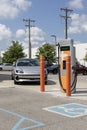 ChargePoint EV Electric Vehicle Charging station. ChargePoint plug-in stations are in business parking lots or home use