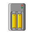 Charger icon for AA and AAA type batteries. Vector illustration on white background. Isolated drawing. Royalty Free Stock Photo
