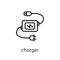 Charger icon. Trendy modern flat linear vector Charger icon on w Royalty Free Stock Photo