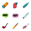 Charger icons set, cartoon style Royalty Free Stock Photo