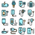 Charger icons set vector flat