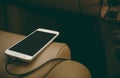 Charger plug phone on car. Royalty Free Stock Photo