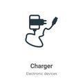 Charger vector icon on white background. Flat vector charger icon symbol sign from modern electronic devices collection for mobile Royalty Free Stock Photo