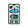 charging app electric color icon vector illustration