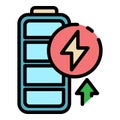 Charging battery icon color outline vector Royalty Free Stock Photo