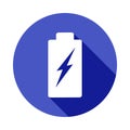 charging battery icon in Flat long shadow style Royalty Free Stock Photo