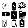 Charging battery vector icon. Flat simple icon Royalty Free Stock Photo