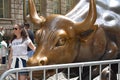 Charging Bull or Bull of Wall Street in Manhattan Royalty Free Stock Photo