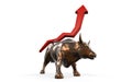 Charging Bull with Business Arrow Royalty Free Stock Photo