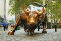 Charging Bull sculpture in New York City Royalty Free Stock Photo