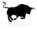 Charging Bull Silhouette