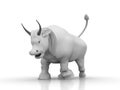 Charging bull statue isolated on white Royalty Free Stock Photo