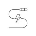 Charging cable line outline icon Royalty Free Stock Photo