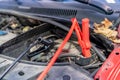 charging the car battery using electric cables