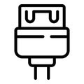 Charging connector icon outline vector. Power adapter accessory