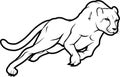 Charging Cougar Isolated Illustration Royalty Free Stock Photo