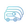 Charging in electric bus depot gradient linear vector icon