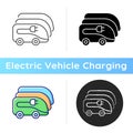 Charging in electric bus depot icon