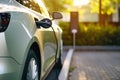 Charging electric station for charging cars in the underground parking. The concept of ecological energy systems