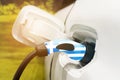 Charging electric vehicles with an electric cable with the image of the flag of Greece